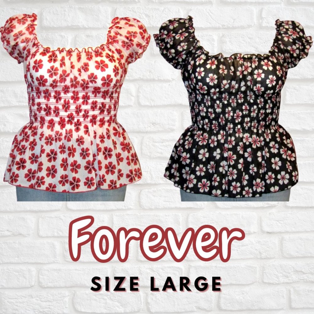 Forever Juniors 2 Floral Rouched Shirt Bundle